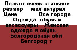 Пальто очень стильное размер 44 мех натурал. › Цена ­ 8 000 - Все города Одежда, обувь и аксессуары » Женская одежда и обувь   . Белгородская обл.,Белгород г.